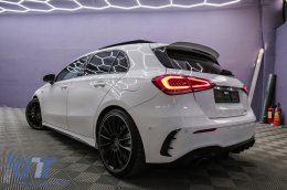 Hátsó lökhárító légterelő, oldalsó bordák - Mercedes A-osztály W177 (2018-) ferdehátú, A35 Design, fekete-image-6094936