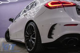 Hátsó lökhárító légterelő, oldalsó bordák - Mercedes A-osztály W177 (2018-) ferdehátú, A35 Design, fekete-image-6094937
