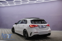Hátsó lökhárító légterelő, oldalsó bordák - Mercedes A-osztály W177 (2018-) ferdehátú, A35 Design, fekete-image-6094938