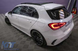 Hátsó lökhárító légterelő, oldalsó bordák - Mercedes A-osztály W177 (2018-) ferdehátú, A35 Design, fekete-image-6094939
