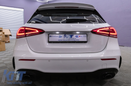 Hátsó lökhárító légterelő, oldalsó bordák - Mercedes A-osztály W177 (2018-) ferdehátú, A35 Design, fekete-image-6094940