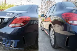 Hátsó lökhárító szárny díszléc Mercedes C-osztály W205 (2014-2020), zongoralakk fekete-image-6091878