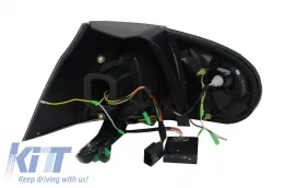 Hátsó lökhárító toldat LED hátsó lámpával, füst fekete, komplett kipufogórendszerrel, VW Golf 5 (2003-2007), R32 megjelenés-image-6069132