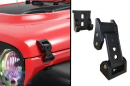 image-75-Hauba za zaključavanje poklopca motora prikladan za Jeep Wrangler JK JL (2007-2018) satensko crne Obrada