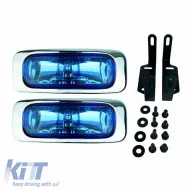 Head Lamp Universal 125x46mm H3 12V 55W LA-1100 16031 Blue/Chrome 2 Pcs-image-6306044