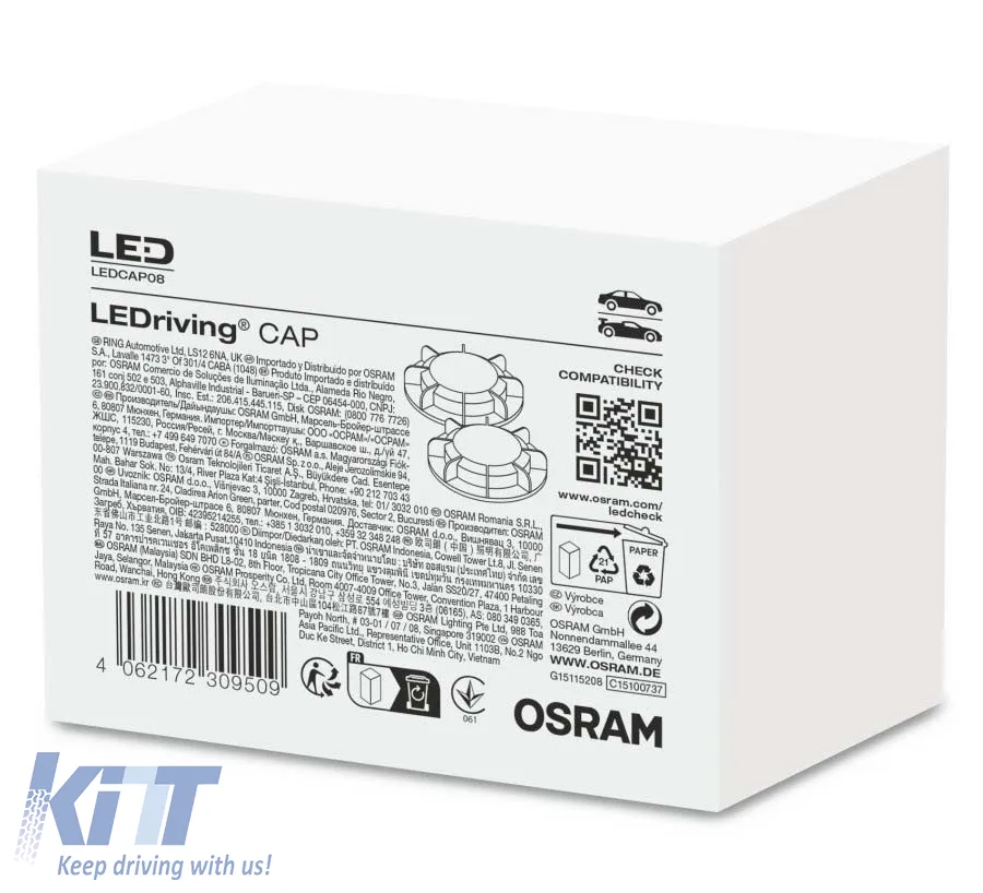 Headlight Caps suitable for H7 LED Installation Osram LEDCAP08 120mm 2 Pieces