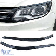 Headlight covers black gloss fits for VW Tiguan I 5N Facelift 2011-2016 - ODLCV6014817