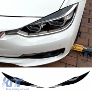 Headlight Covers Eyebrows suitable for BMW 3 F30 / F31 2011-2019 Painted Glossy Black 2 Pcs - CGRBKB6037941