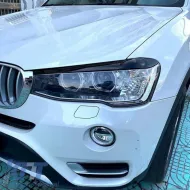 Headlight Covers Eyebrows Suitable for BMW X3 F25 LCI & X4 F26 2014-2017 Painted Glossy Black 2 Pcs-image-6309372
