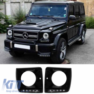 Headlight Covers With DRL Suitable for Mercedes-Benz G-Class W461/W463 90-15 G55/G65 A Design 4 pc