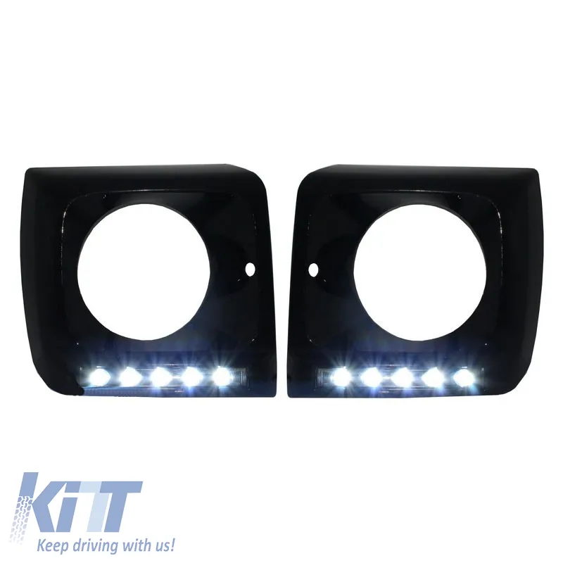 Headlight Covers With DRL Suitable for Mercedes-Benz G-Class W461/W463 90-15 G55/G65 A Design 4 pc