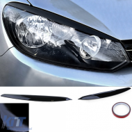 Headlight Eyebrows Bad Look Black Gloss Pair for VW Golf 6 08-12 - ODLCV6014017