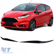 Headlight Eyebrows Evil Look Black Gloss for Ford Fiesta 2012-2017