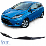 Headlight Eyebrows Evil Look Black Gloss for Ford Fiesta 2008-2012 - ODLCF6014435