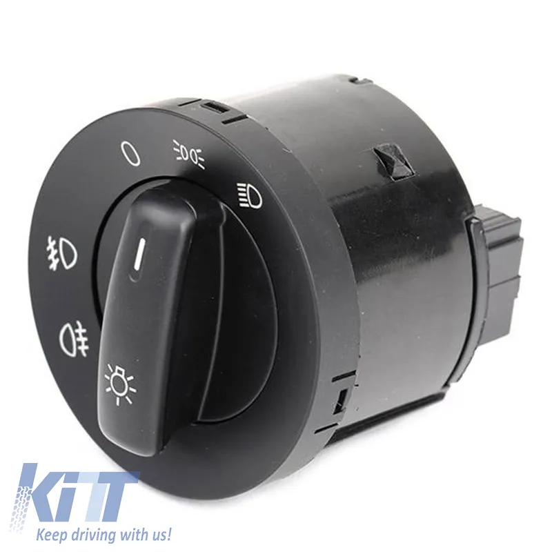 Headlight Fog Lamp Control Switch suitable for Seat Mii 12+ / Alhambra 10+ / VW New Beetle 16+ / Golf V 04-08, VI 08-13, Jetta 05-10, Up 16-19, Touran 03-15, Tiguan 11-16, Transporter 03-19, Amarok 16