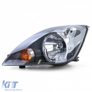 Headlight H4 Black with Motor Left for Ford Fiesta JH JD 05-07-image-6258011