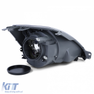 Headlight H4 Black with Motor Left for Ford Fiesta JH JD 05-07-image-6258014