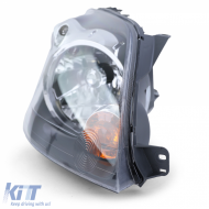 Headlight H4 Black with Motor Right for Ford Fiesta JH JD 05-07-image-6210829