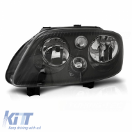 Headlight Left Suitable for VW Caddy 03-10 H7/H7 Black With Motor TYC