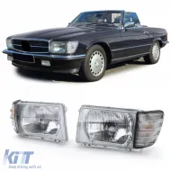image-14-Headlight set without LWR 6-pin with white indicators for Mercedes SL R107 SLC C107