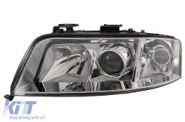Headlight suitable for Audi A6 4B C5 (2001-2004) Limo Avant Chrome LEFT - HLAUA64BCL