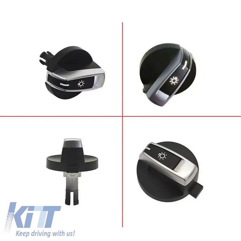 Headlight Switch Knob suitable for 5 F10 F11 / 6 F06 F12 F13 / 7 F01 F02 / X3 F25 / X4 F26 Black/Silver