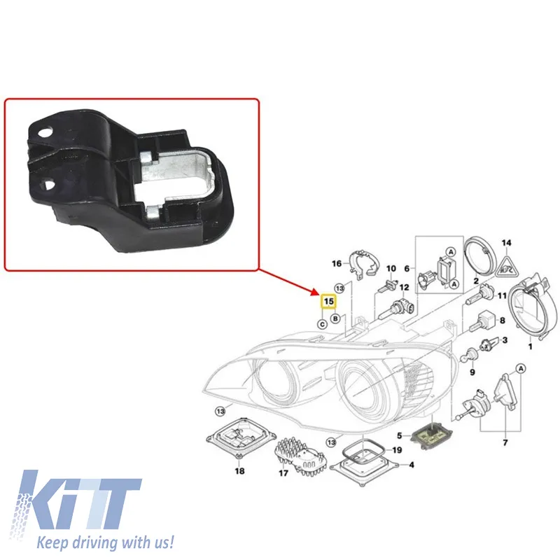 Headlight Tap Repair Bracket Suitable for BMW X5 E70 07-13 / X6 E71 08-15 1 Piece