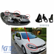 Headlight Tap Repair Right Kit suitable for VW Golf VI (6) 08-13