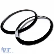 Headlight Trim Rings Gloss Black for Mini Cooper F55 F56 F57 2014-2018-image-6276835
