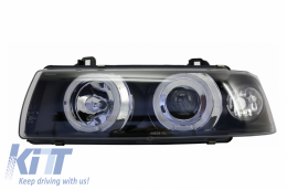 Headlights 2 LED Halo Rims Angel Eyes suitable for BMW 3 Series E36 1992-1998 Sedan/Touring-image-6030961