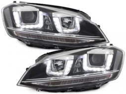 image-40-Headlights 3D LED DRL LED Turning Lights suitable for VW Golf 7 VII (2012-up) R-look  Black