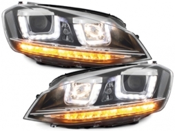 Headlights 3D LED DRL LED Turning Lights suitable for VW Golf 7 VII (2012-up) R-look  Black-image-65824