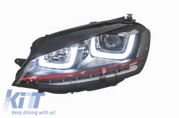 Headlights 3D LED DRL suitable for VW Golf 7 VII (2012-2017) RED R20 GTI Look LED Turn Light-image-5988124