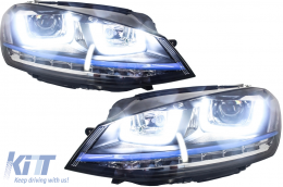 Headlights 3D LED DRL suitable for VW Golf 7 VII (2012-2017) Blue GTE Look LED Turn Light-image-5988472