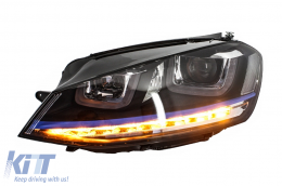 Headlights 3D LED DRL suitable for VW Golf 7 VII (2012-2017) Blue GTE Look LED Turn Light-image-5988477
