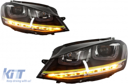 Headlights 3D LED DRL suitable for VW Golf 7 VII (2012-2017) Yellow R400 Look LED Turn Light-image-5988463