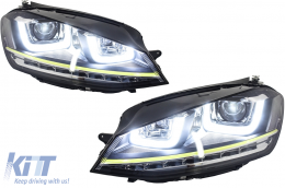 Headlights 3D LED DRL suitable for VW Golf 7 VII (2012-2017) Yellow R400 Look LED Turn Light-image-5988464