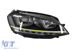 Headlights 3D LED DRL suitable for VW Golf 7 VII (2012-2017) Yellow R400 Look LED Turn Light-image-5988466