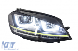 Headlights 3D LED DRL suitable for VW Golf 7 VII (2012-2017) Yellow R400 Look LED Turn Light-image-5988467