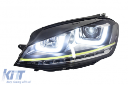 Headlights 3D LED DRL suitable for VW Golf 7 VII (2012-2017) Yellow R400 Look LED Turn Light-image-5988468