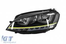 Headlights 3D LED DRL suitable for VW Golf 7 VII (2012-2017) Yellow R400 Look LED Turn Light-image-5988469
