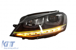 Headlights 3D LED DRL suitable for VW Golf 7 VII (2012-2017) Yellow R400 Look LED Turn Light-image-5988470