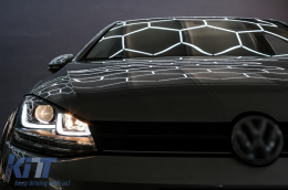Headlights 3D LED DRL suitable for VW Golf 7 VII (2012-2017) Silver R-Line LED Flowing Dynamic Sequential Turning Lights-image-6088898