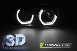 HEADLIGHTS ANGEL EYES 3D BLACK fits BMW E39 09.95-06.03-image-6266510