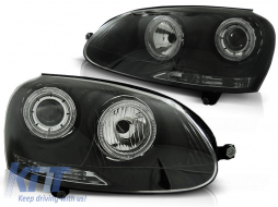 HEADLIGHTS ANGEL EYES BLACK fits VW GOLF 5 10.03-09