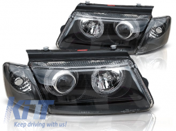 HEADLIGHTS ANGEL EYES BLACK fits VW PASSAT B5 3B 11.96-08.00 - TTHV6027926