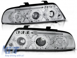 HEADLIGHTS ANGEL EYES CHROME fits AUDI A4 01.99-09.00