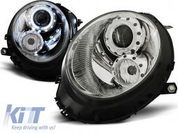 HEADLIGHTS ANGEL EYES CHROME fits BMW MINI (COOPER) 06-14 - TTHB6027640