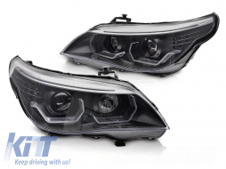 HEADLIGHTS ANGEL EYES LED 3D BLACK fits BMW E60 E61 03-07 - TTAEKB6029666