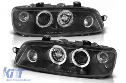 Headlights Angel Eyes suitable for Fiat Punto 2 (1999-06.2003) Black - HLFIPU2B